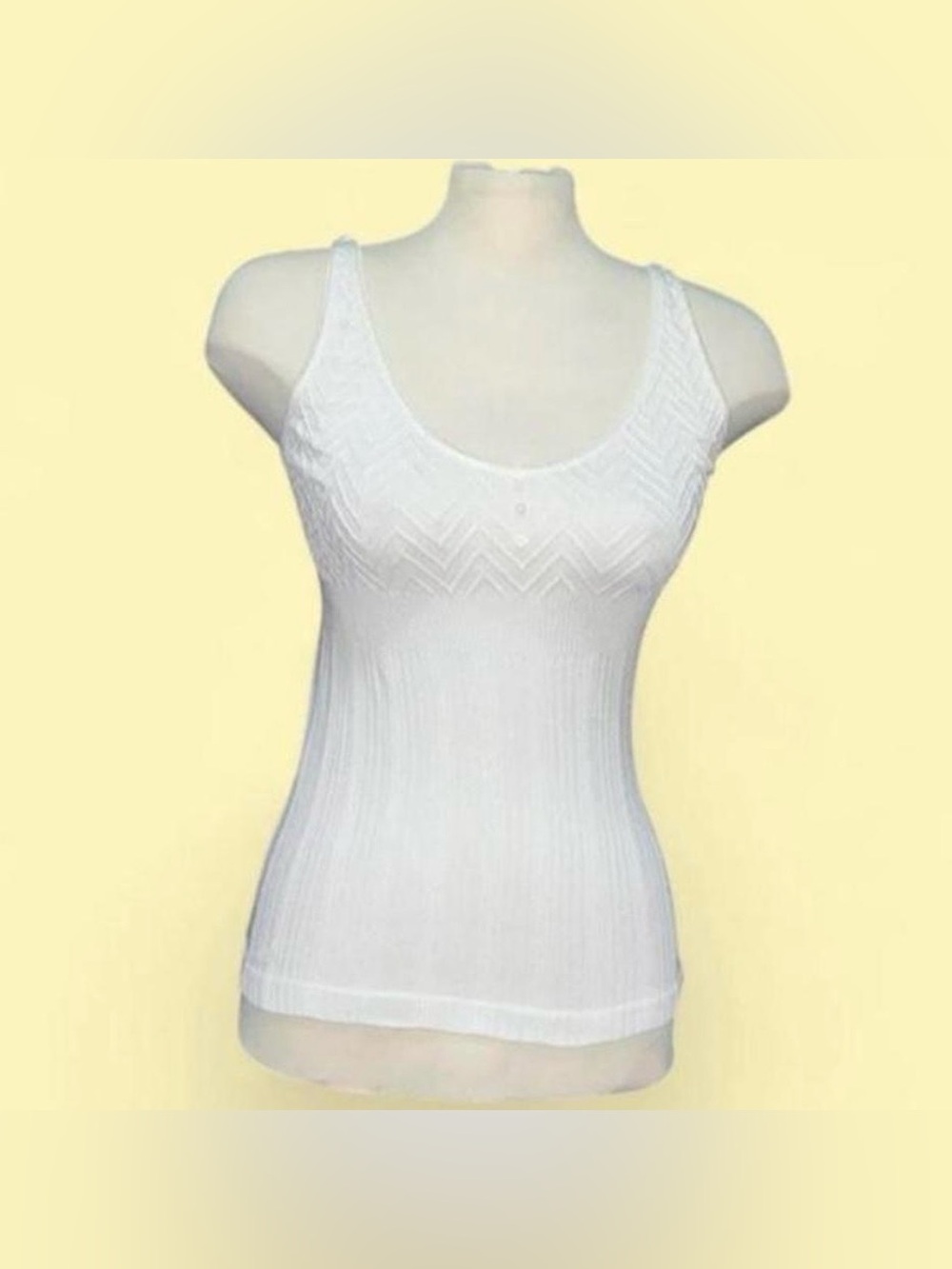 Poof! White Scoop Neck Ribbed Tank Top